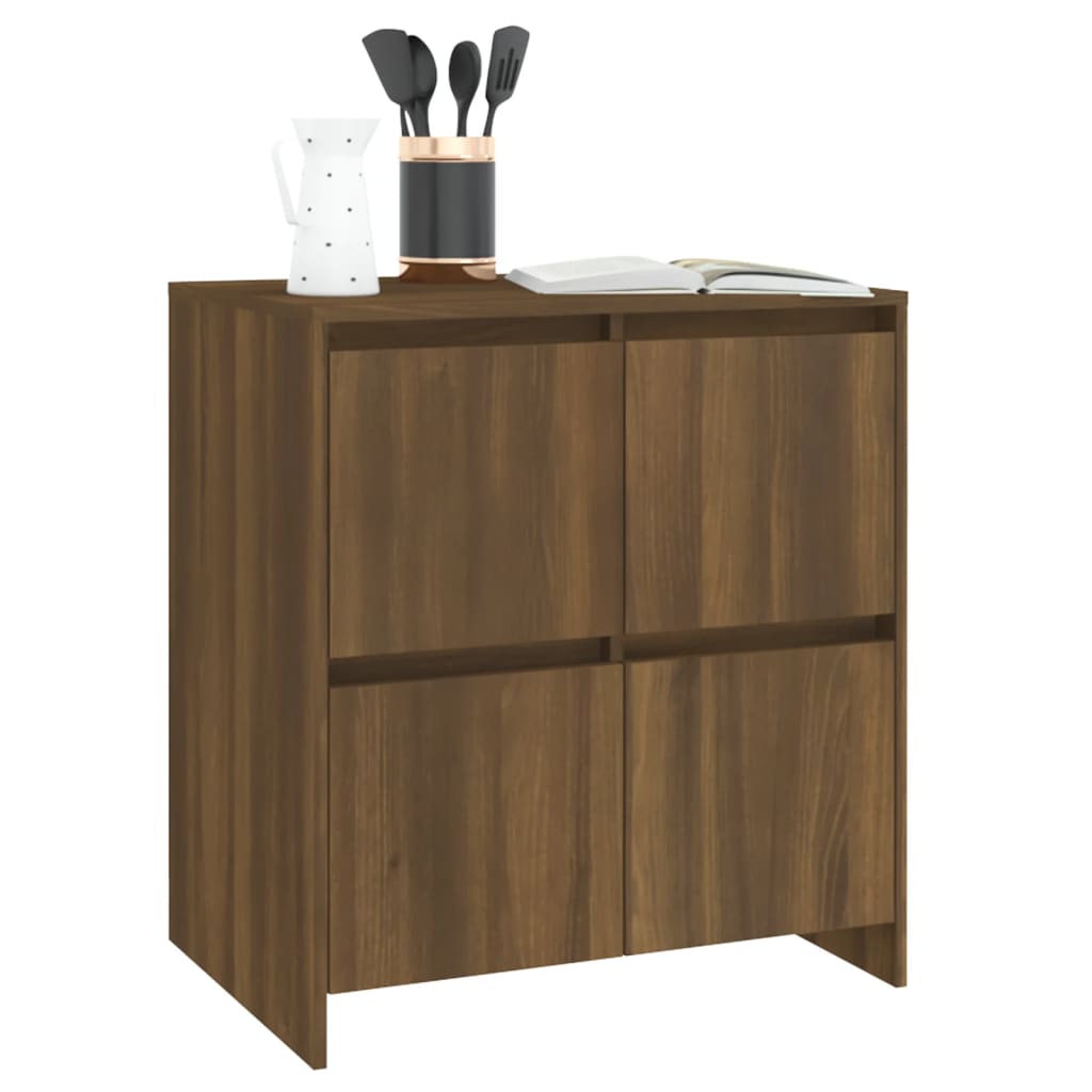 Sideboards 2 Stk. Eiche Braun 70x41x75 cm Holzwerkstoff - Pazzar.ch