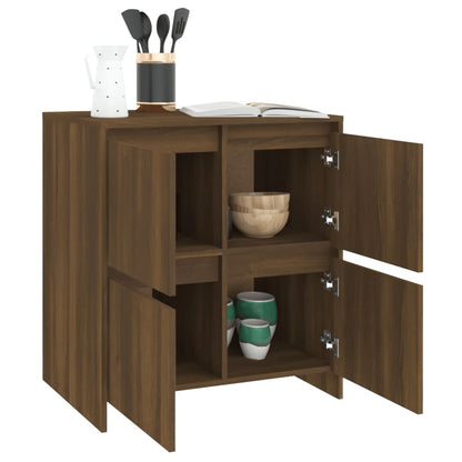 Sideboards 2 Stk. Eiche Braun 70x41x75 cm Holzwerkstoff - Pazzar.ch