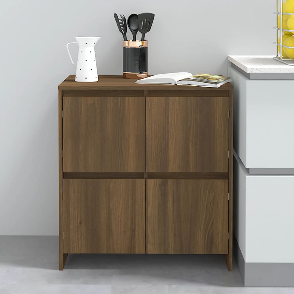 Sideboards 2 Stk. Eiche Braun 70x41x75 cm Holzwerkstoff - Pazzar.ch