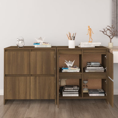 Sideboards 2 Stk. Eiche Braun 70x41x75 cm Holzwerkstoff - Pazzar.ch
