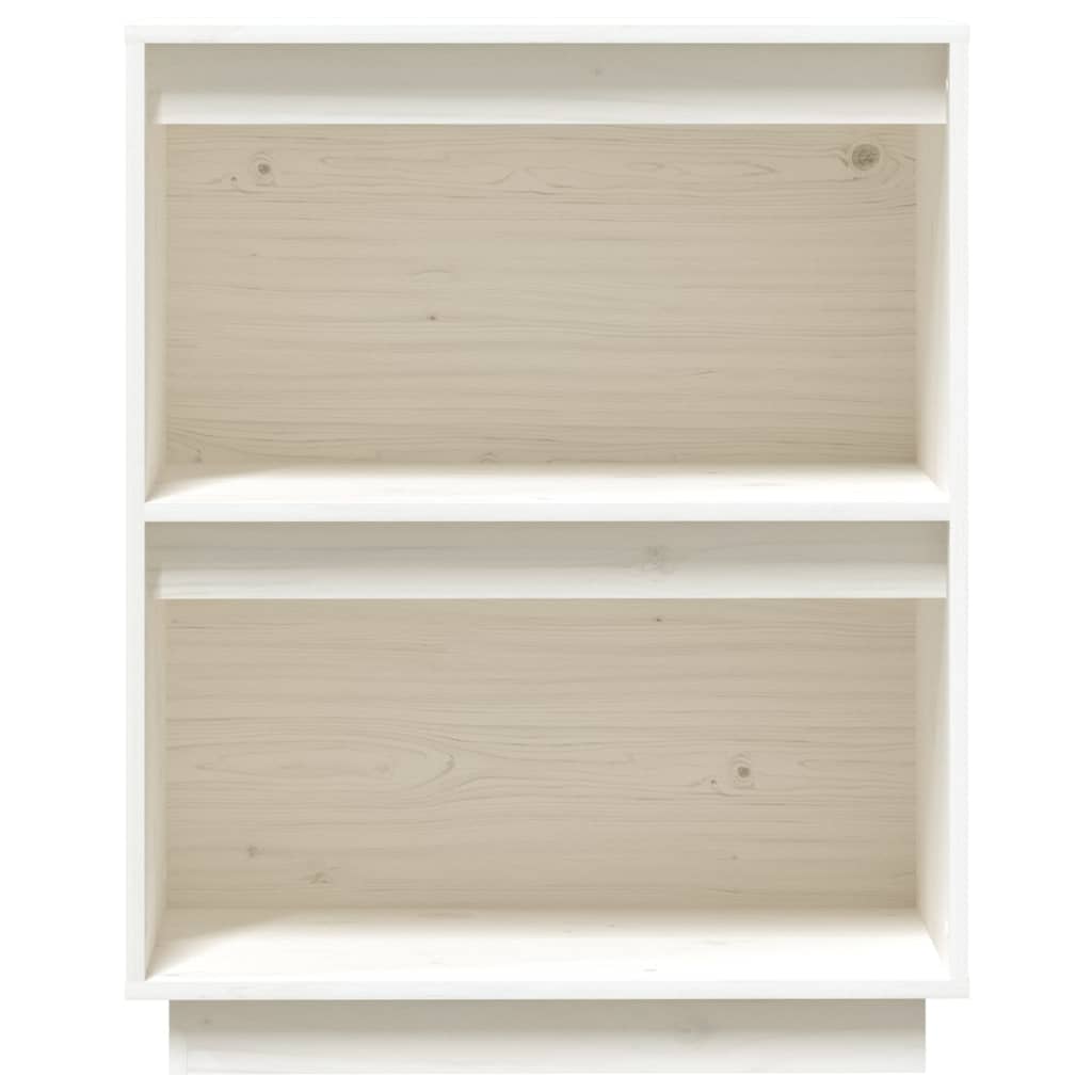 Beistellschrank Weiß 60x34x75 cm Massivholz Kiefer - Pazzar.ch