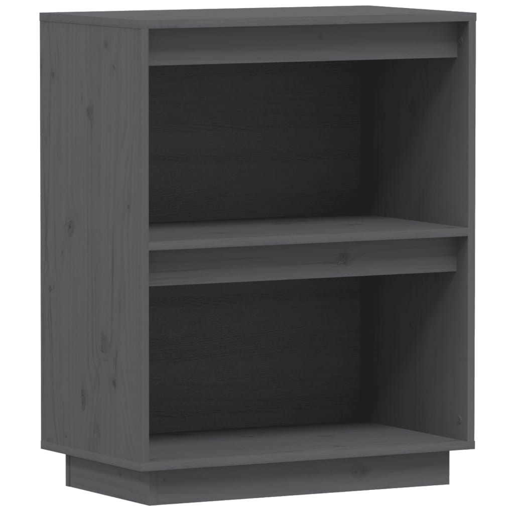 Beistellschrank Grau 60x34x75 cm Massivholz Kiefer - Pazzar.ch