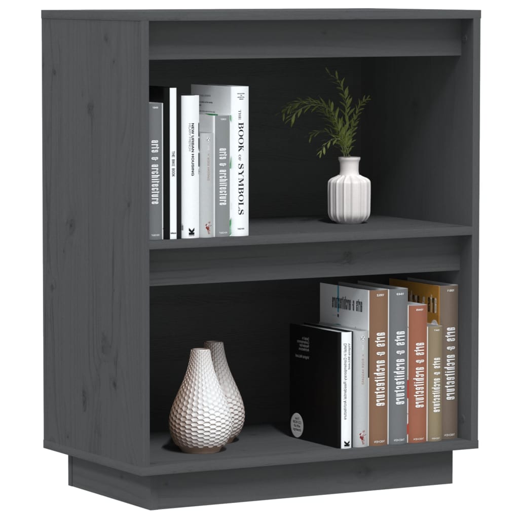 Beistellschrank Grau 60x34x75 cm Massivholz Kiefer - Pazzar.ch