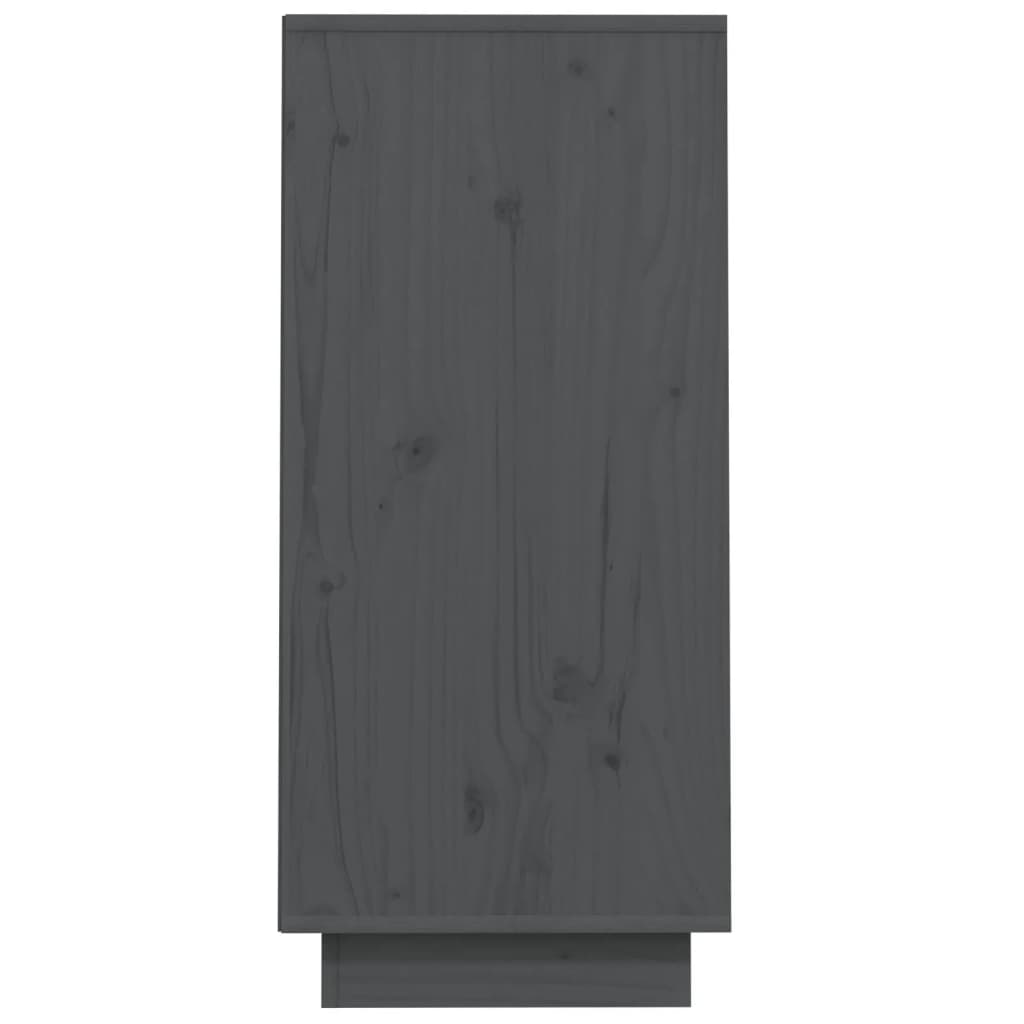 Beistellschrank Grau 60x34x75 cm Massivholz Kiefer - Pazzar.ch