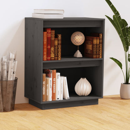 Beistellschrank Grau 60x34x75 cm Massivholz Kiefer - Pazzar.ch
