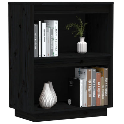 Beistellschrank Schwarz 60x34x75 cm Massivholz Kiefer - Pazzar.ch