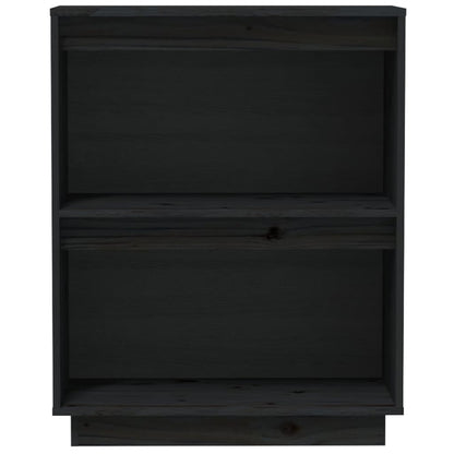Beistellschrank Schwarz 60x34x75 cm Massivholz Kiefer - Pazzar.ch