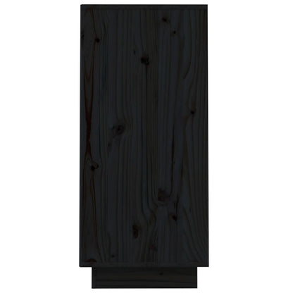 Beistellschrank Schwarz 60x34x75 cm Massivholz Kiefer - Pazzar.ch