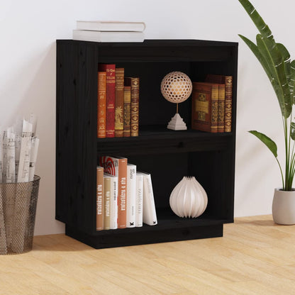 Beistellschrank Schwarz 60x34x75 cm Massivholz Kiefer - Pazzar.ch
