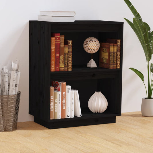 Beistellschrank Schwarz 60x34x75 cm Massivholz Kiefer - Pazzar.ch