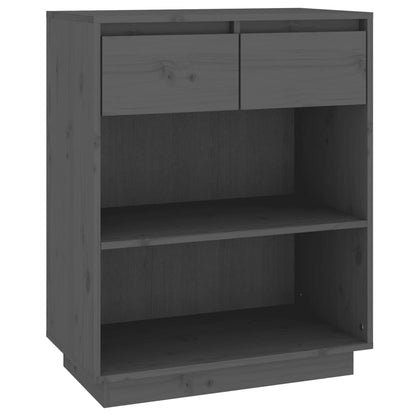 Beistellschrank Grau 60x34x75 cm Massivholz Kiefer - Pazzar.ch