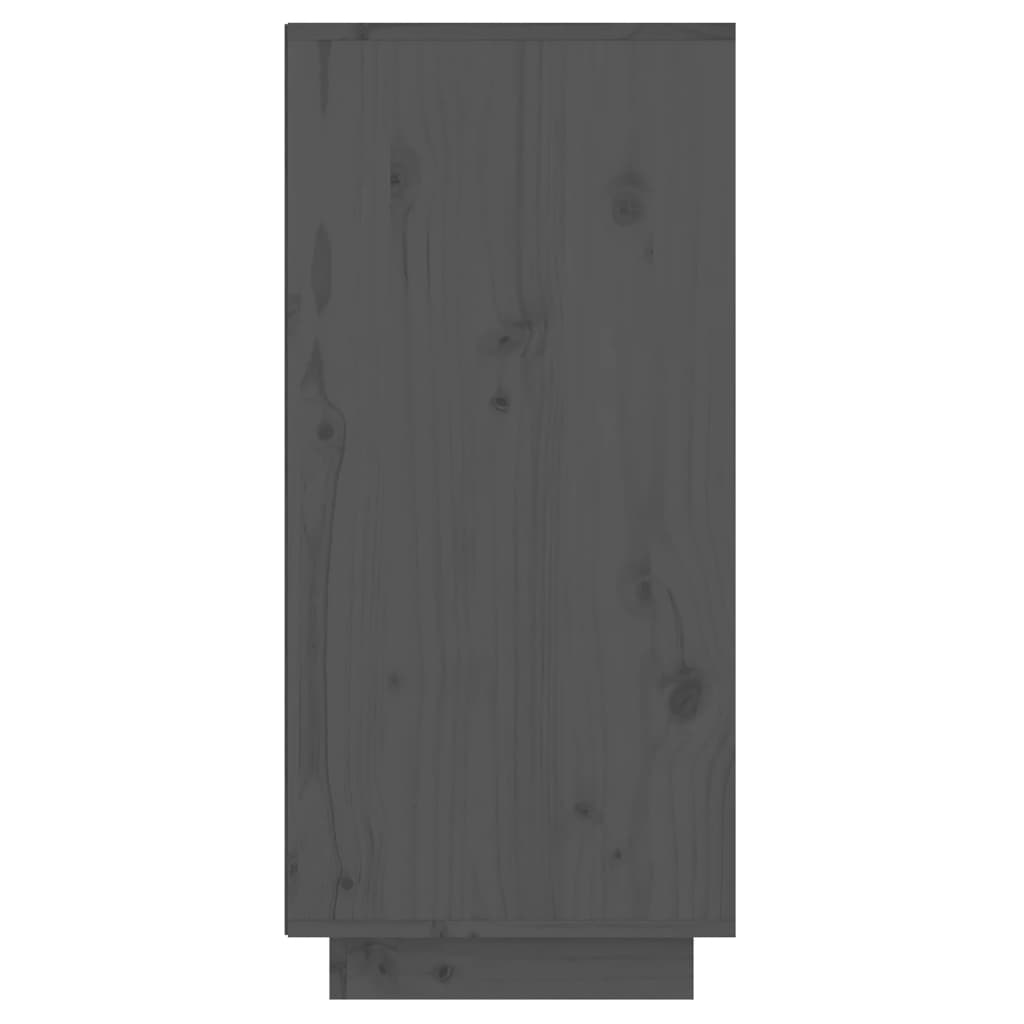 Beistellschrank Grau 60x34x75 cm Massivholz Kiefer - Pazzar.ch