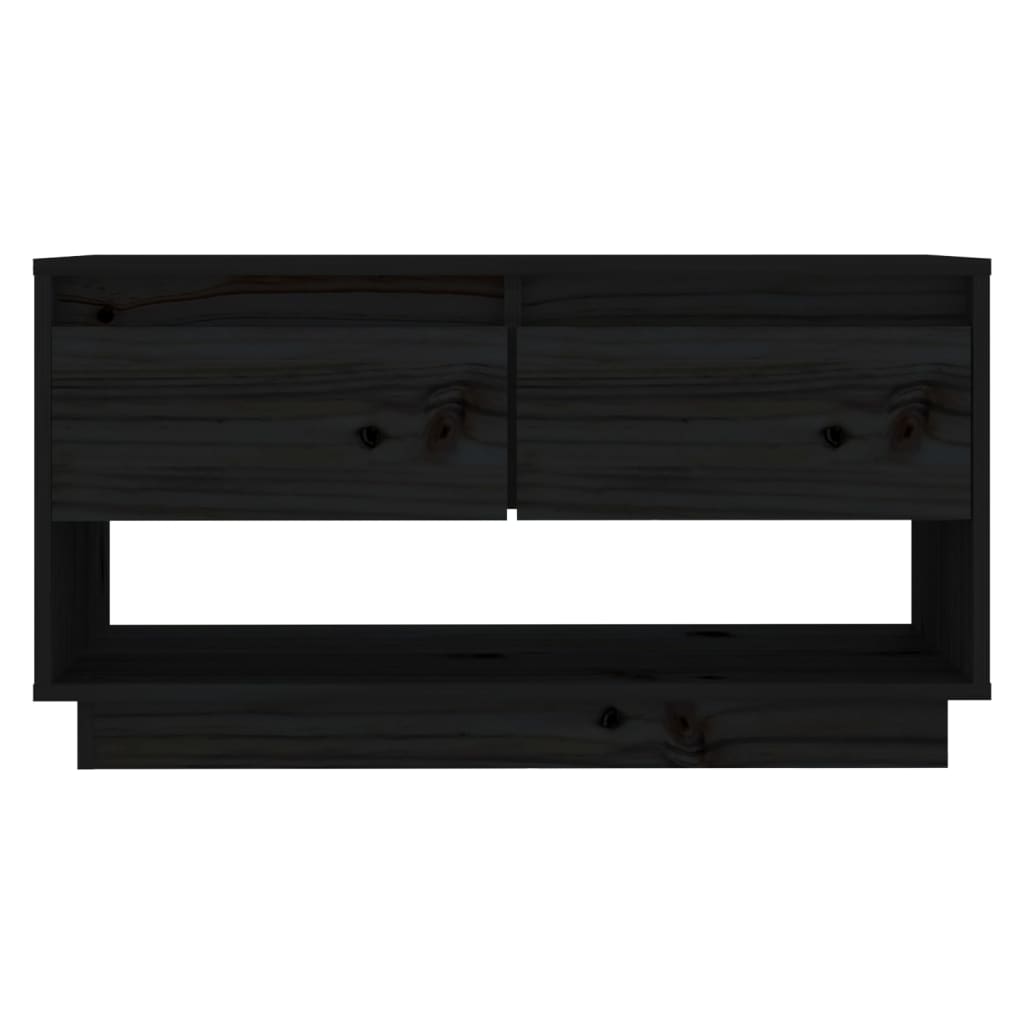 TV-Schrank Schwarz 74x34x40 cm Massivholz Kiefer - Pazzar.ch