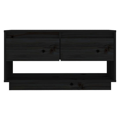 TV-Schrank Schwarz 74x34x40 cm Massivholz Kiefer - Pazzar.ch