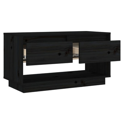 TV-Schrank Schwarz 74x34x40 cm Massivholz Kiefer - Pazzar.ch