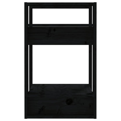 Bücherregal/Raumteiler Schwarz 41x35x57 cm Massivholz Kiefer - Pazzar.ch