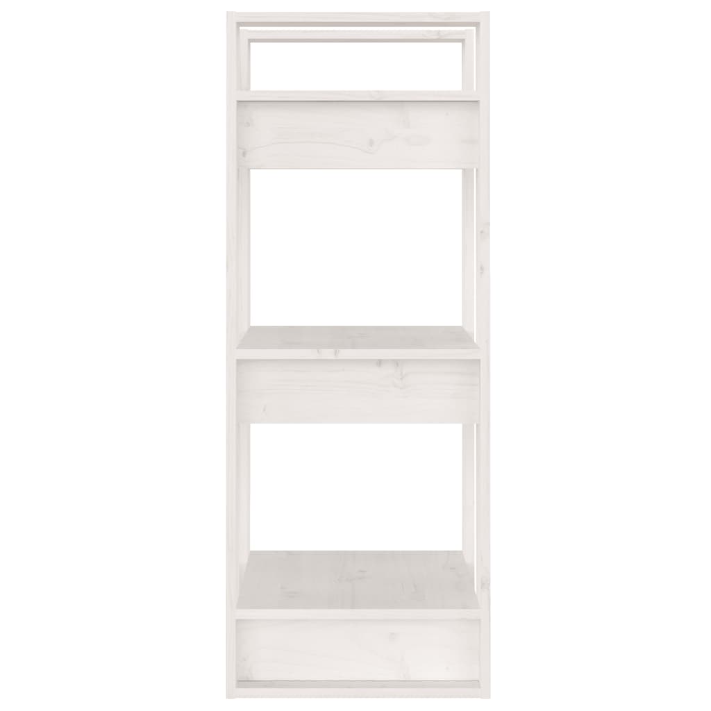 Bücherregal/Raumteiler Weiß 41x35x91 cm Massivholz Kiefer