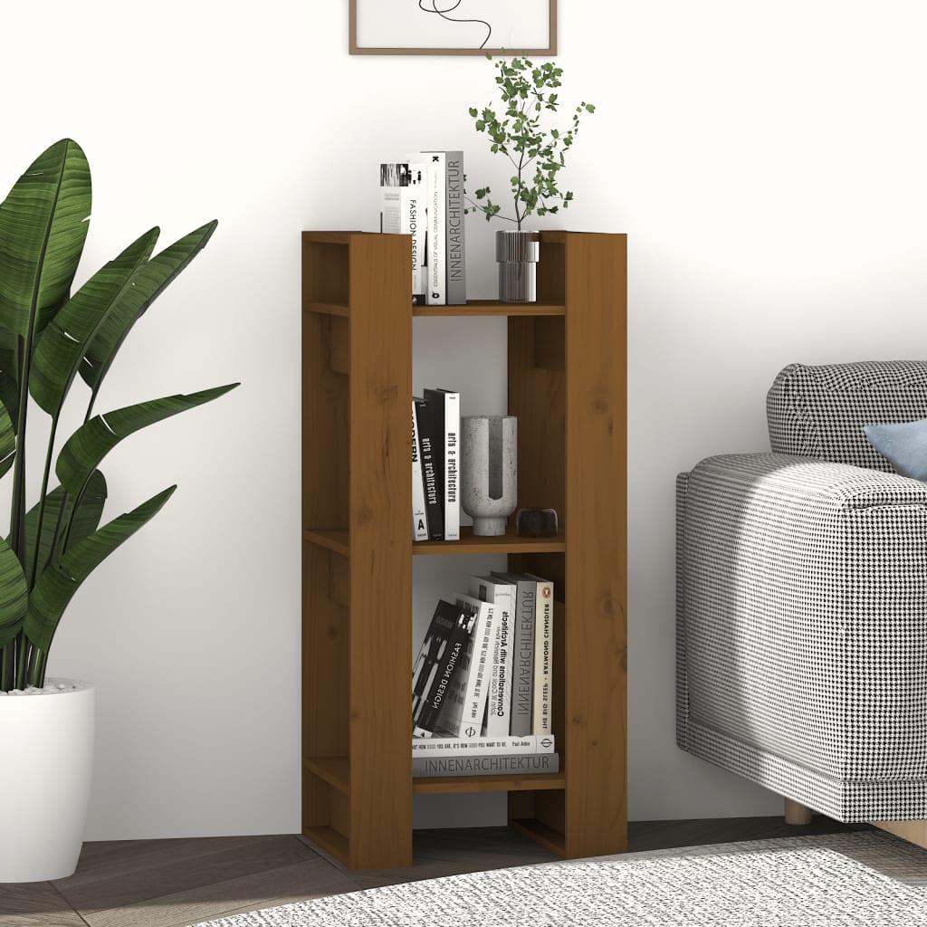 Bücherregal/Raumteiler Honigbraun 41x35x91 cm Massivholz - Pazzar.ch
