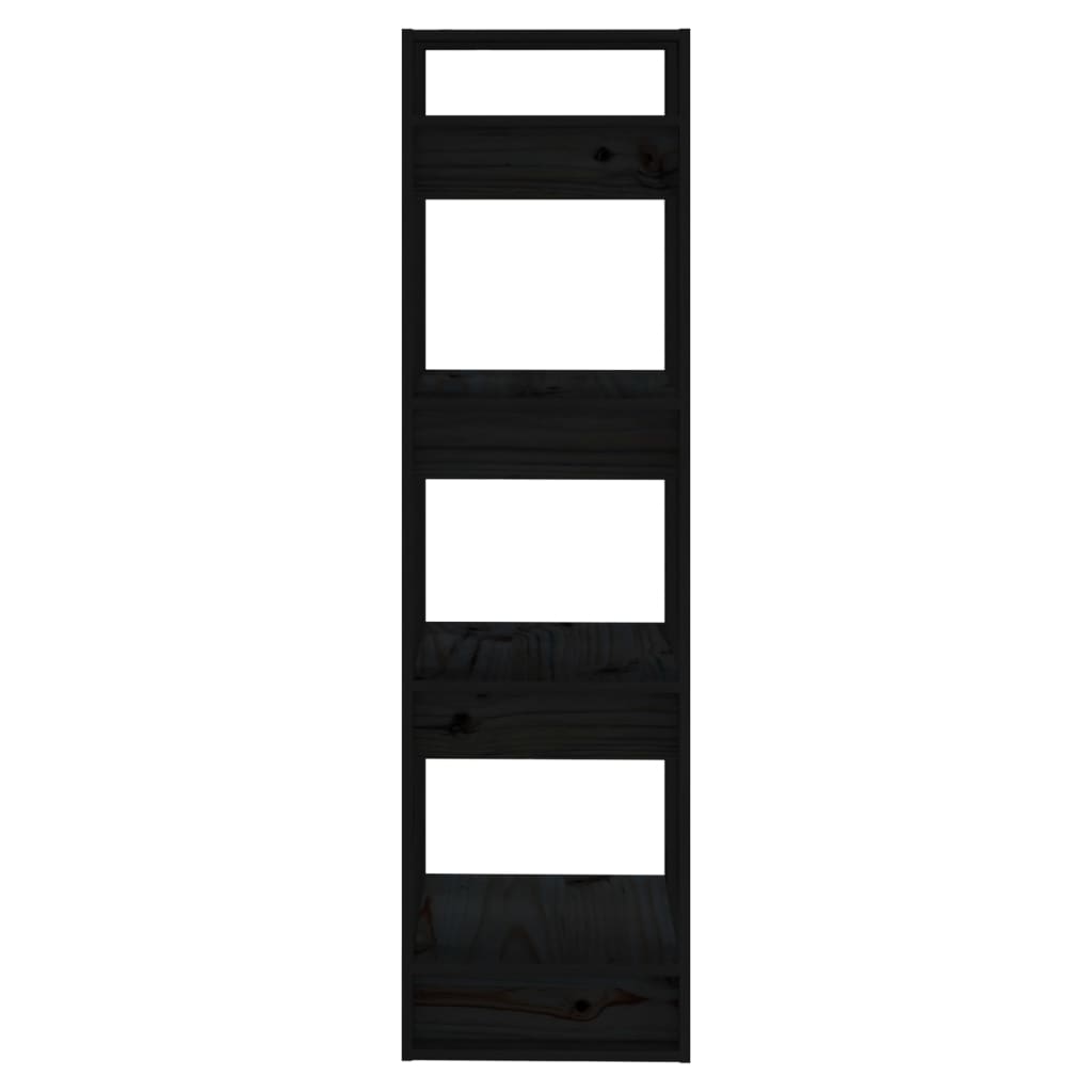 Bücherregal/Raumteiler Schwarz 41x35x125 cm Massivholz Kiefer - Pazzar.ch