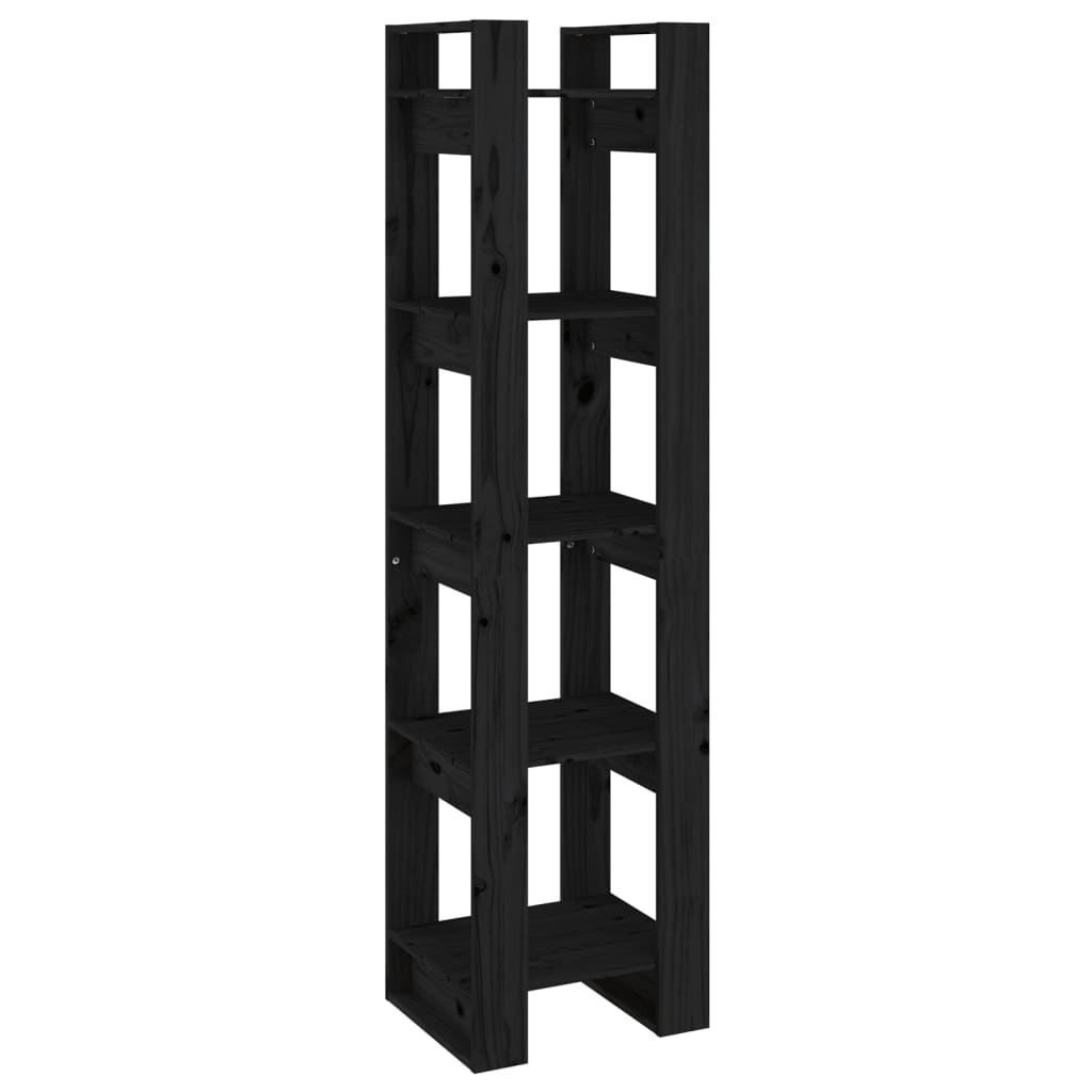Bücherregal/Raumteiler Schwarz 41x35x160 cm Massivholz Kiefer - Pazzar.ch
