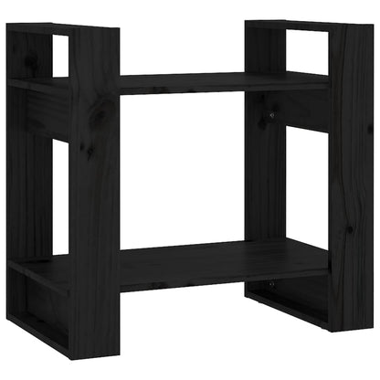 Bücherregal/Raumteiler Schwarz 60x35x57 cm Massivholz Kiefer - Pazzar.ch