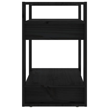 Bücherregal/Raumteiler Schwarz 60x35x57 cm Massivholz Kiefer - Pazzar.ch