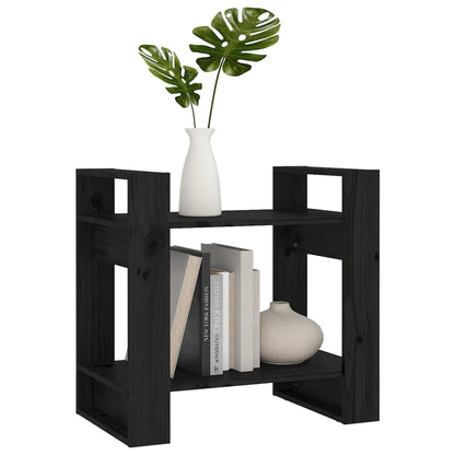 Bücherregal/Raumteiler Schwarz 60x35x57 cm Massivholz Kiefer - Pazzar.ch