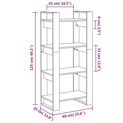 Bücherregal/Raumteiler 60x35x125 cm Massivholz - Pazzar.ch