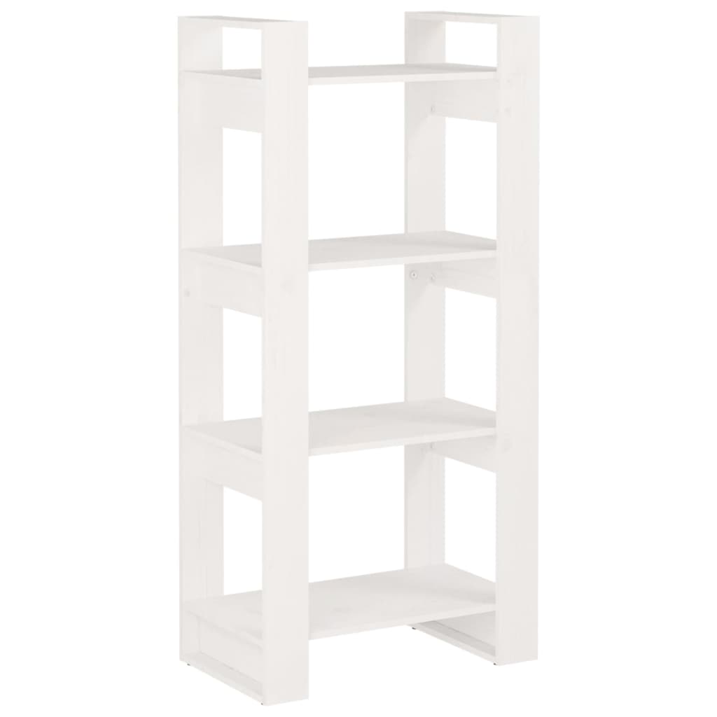 Bücherregal/Raumteiler Weiß 60x35x125 cm Massivholz - Pazzar.ch