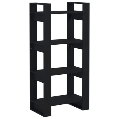 Bücherregal/Raumteiler Schwarz 60x35x125 cm Massivholz - Pazzar.ch