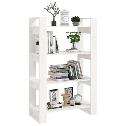 Bücherregal/Raumteiler Weiß 80x25x125 cm Massivholz Kiefer - Pazzar.ch