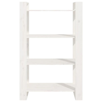 Bücherregal/Raumteiler Weiß 80x25x125 cm Massivholz Kiefer - Pazzar.ch
