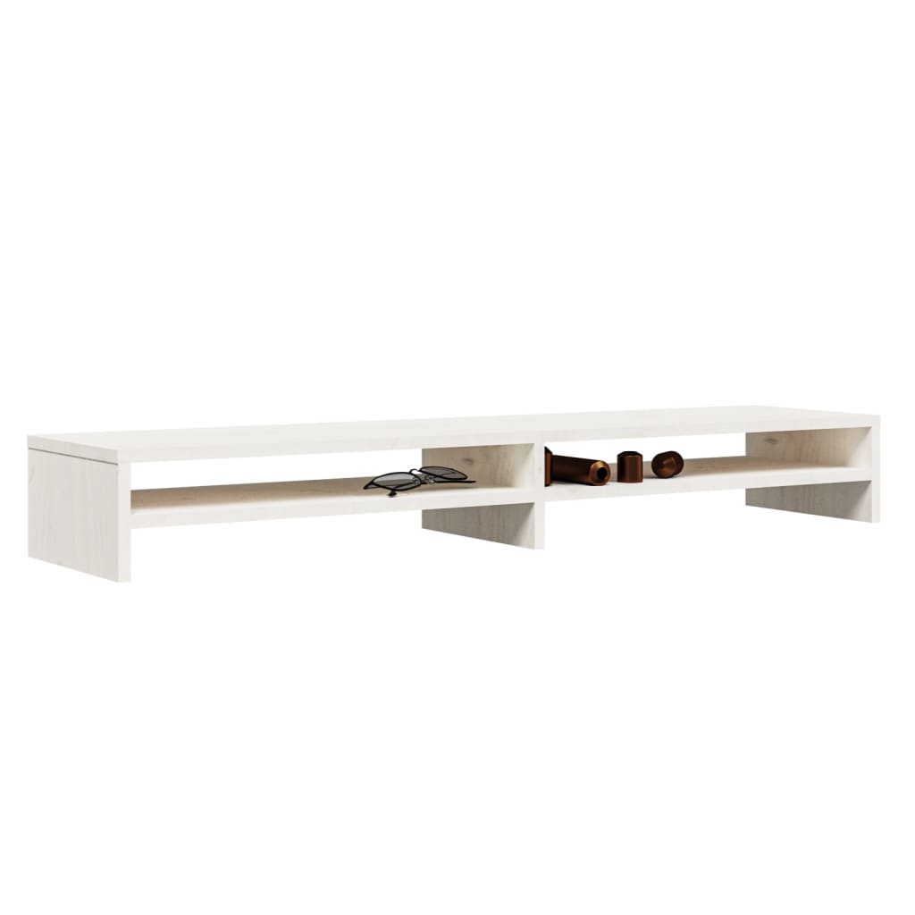 Monitorständer Weiß 100x24x13 cm Massivholz Kiefer - Pazzar.ch