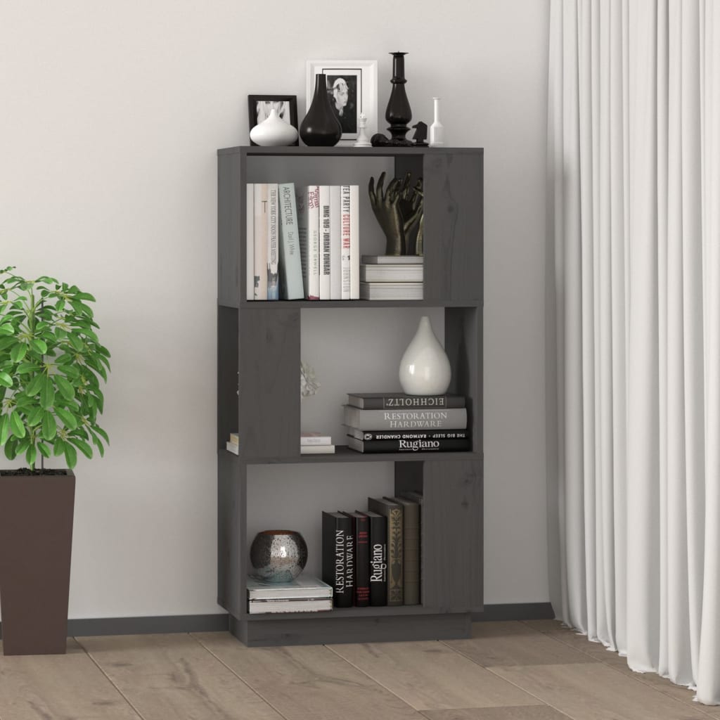 Bücherregal/Raumteiler Grau 51x25x101 cm Massivholz Kiefer - Pazzar.ch