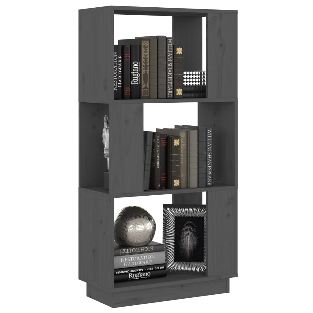 Bücherregal/Raumteiler Grau 51x25x101 cm Massivholz Kiefer - Pazzar.ch