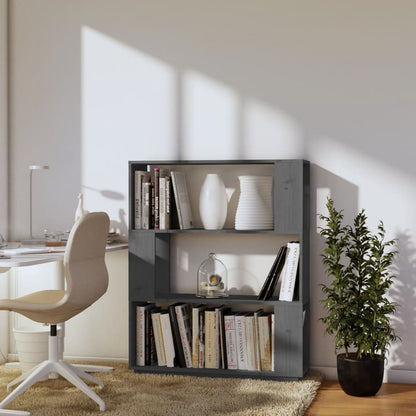 Bücherregal/Raumteiler Grau 80x25x101 cm Massivholz Kiefer - Pazzar.ch