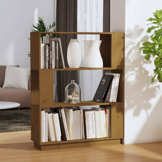 Bücherregal/Raumteiler Honigbraun 80x25x101 cm Massivholz - Pazzar.ch