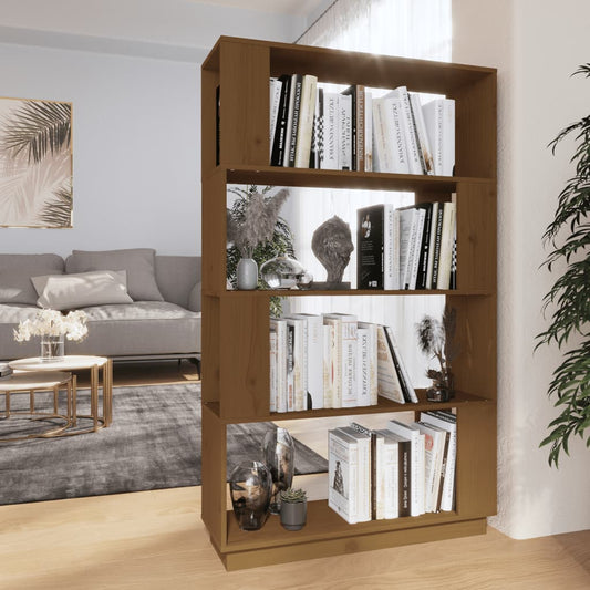 Bücherregal/Raumteiler Honigbraun 80x25x132 cm Massivholz - Pazzar.ch