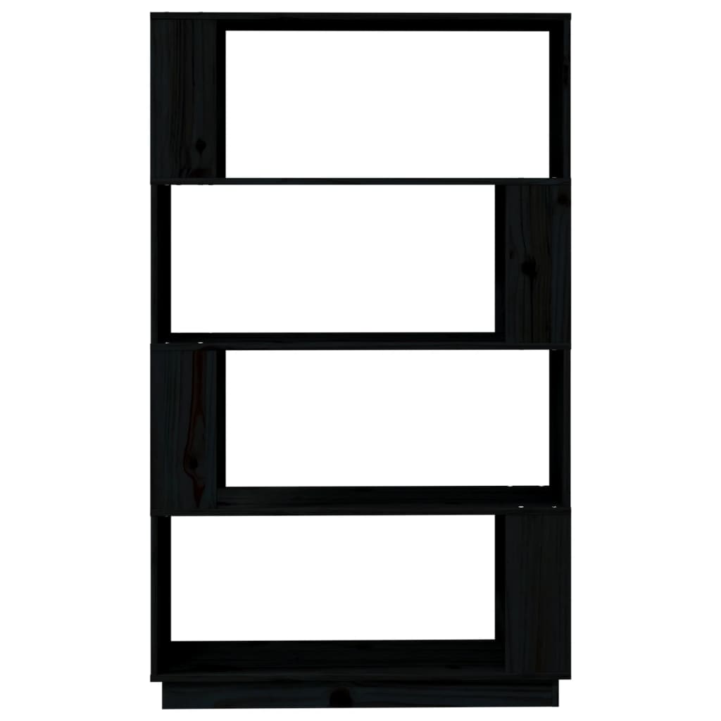 Bücherregal/Raumteiler Schwarz 80x25x132 cm Massivholz Kiefer - Pazzar.ch