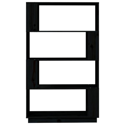 Bücherregal/Raumteiler Schwarz 80x25x132 cm Massivholz Kiefer - Pazzar.ch