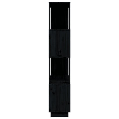 Bücherregal/Raumteiler Schwarz 80x25x132 cm Massivholz Kiefer - Pazzar.ch