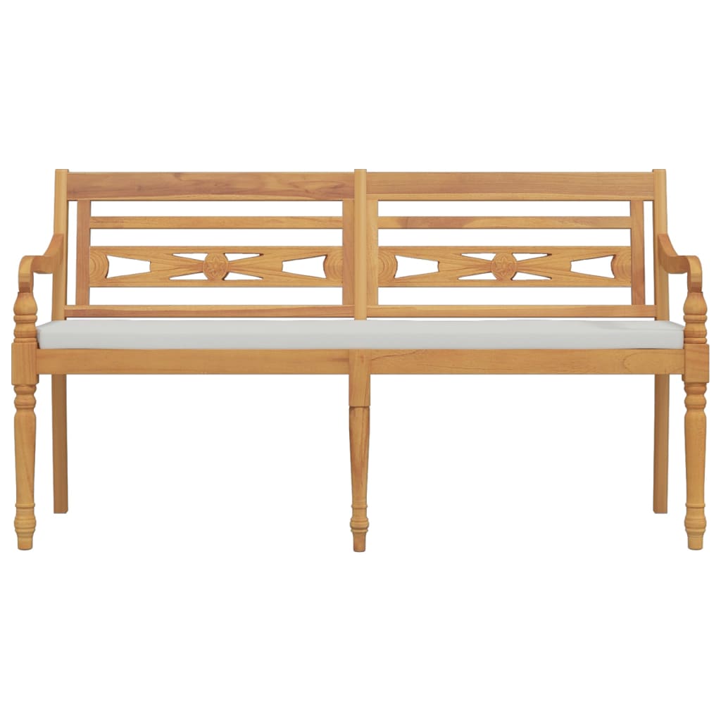 Batavia-Bank mit Kissen 150 cm Massivholz Teak - Pazzar.ch