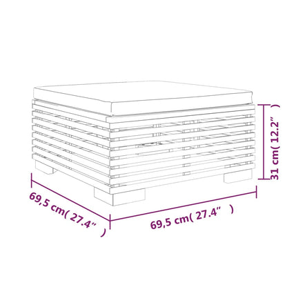 Gartenhocker mit Creme Kissen Massivholz Teak - Pazzar.ch