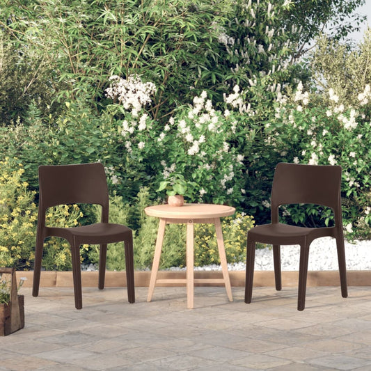 Gartenstühle 2 Stk. Mokka Polypropylen - Pazzar.ch