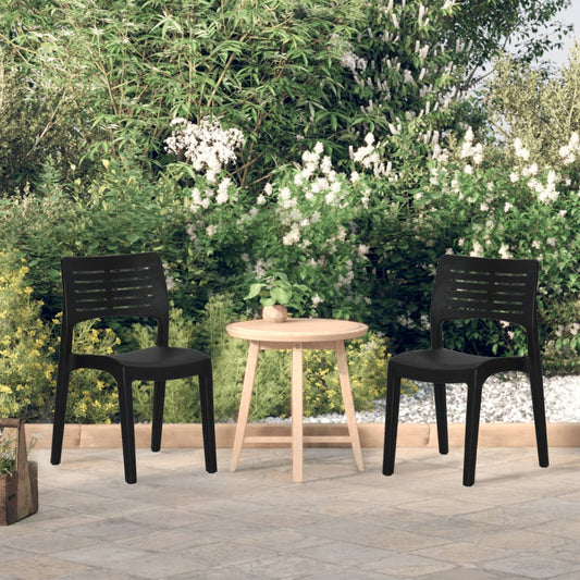 Gartenstühle 2 Stk. Anthrazit Polypropylen - Pazzar.ch