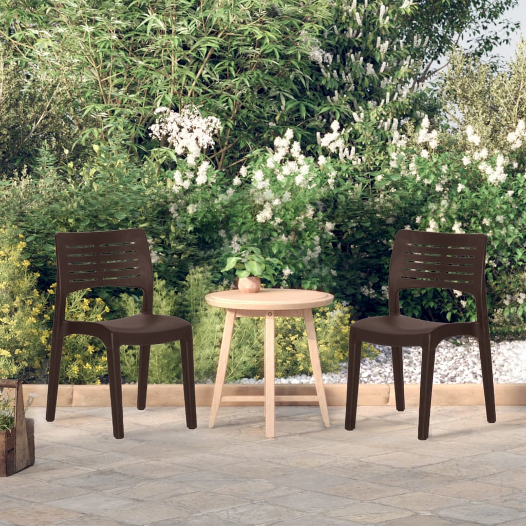 Gartenstühle 2 Stk. Mokka Polypropylen - Pazzar.ch