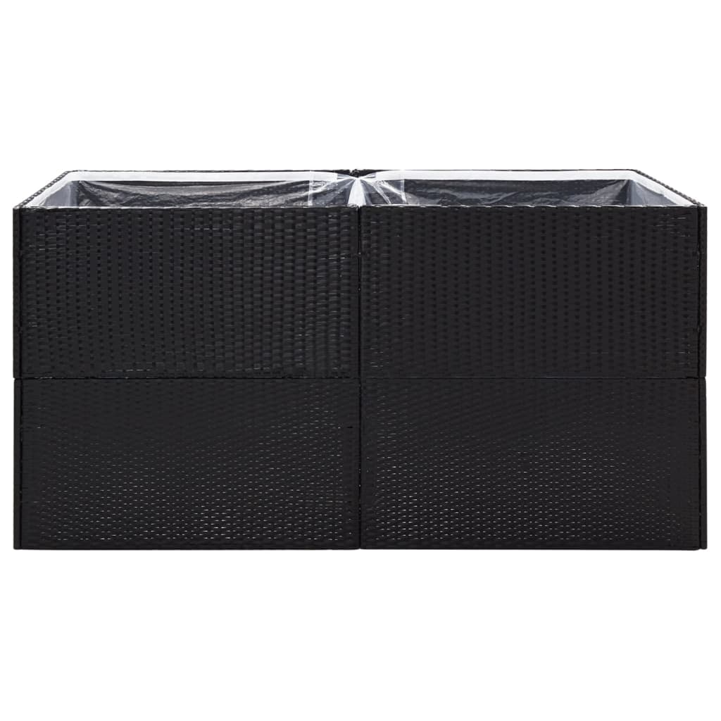 Pflanzkübel Schwarz 157x80x80 cm Poly Rattan - Pazzar.ch