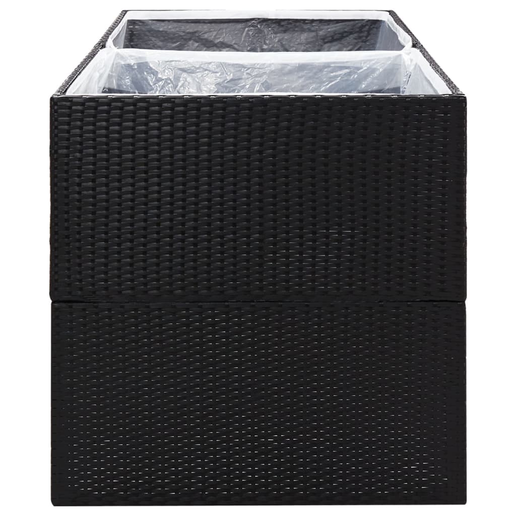 Pflanzkübel Schwarz 157x80x80 cm Poly Rattan - Pazzar.ch