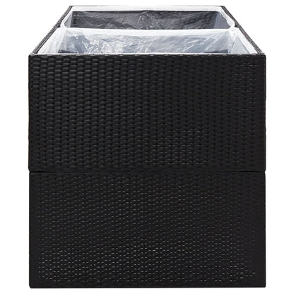 Pflanzkübel Schwarz 157x80x80 cm Poly Rattan - Pazzar.ch
