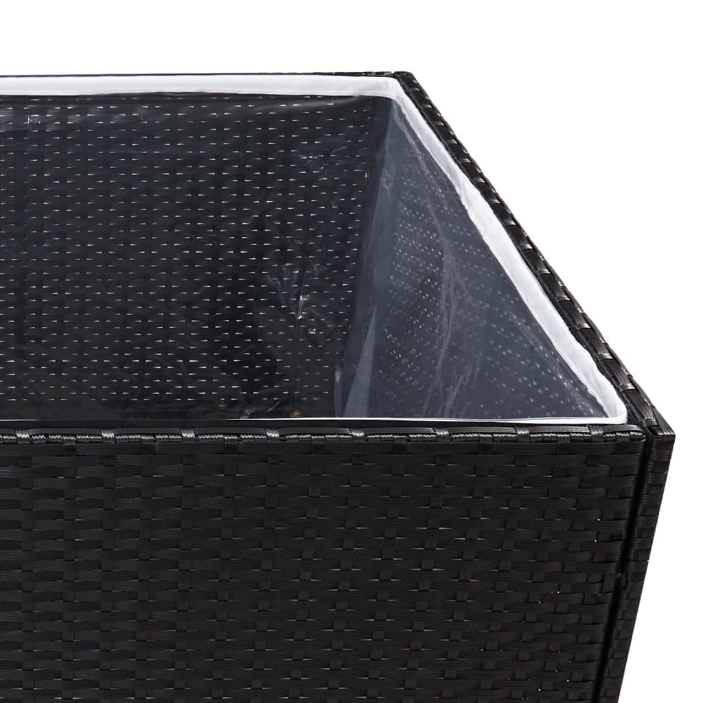 Pflanzkübel Schwarz 157x80x80 cm Poly Rattan - Pazzar.ch